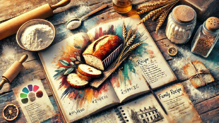 Open notebook with handwritten recipes used for organizing and preserving favorite dishes.