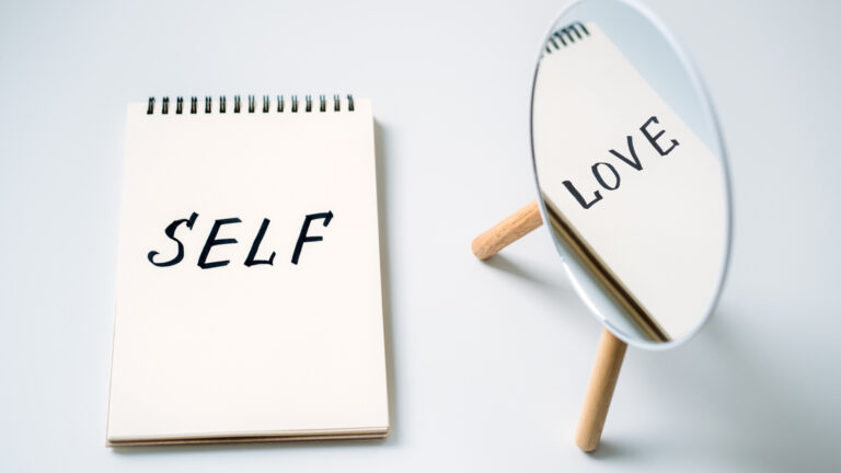 Conceptual image representing self love and a journey toward inner peace.