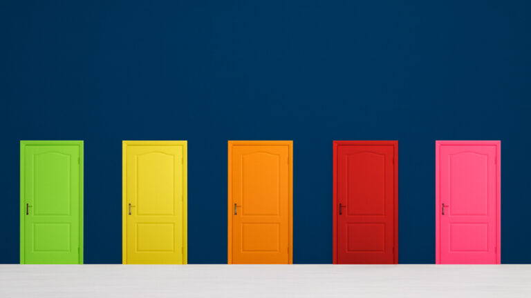 Conceptual image representing decision making and the overwhelming nature of too many choices.