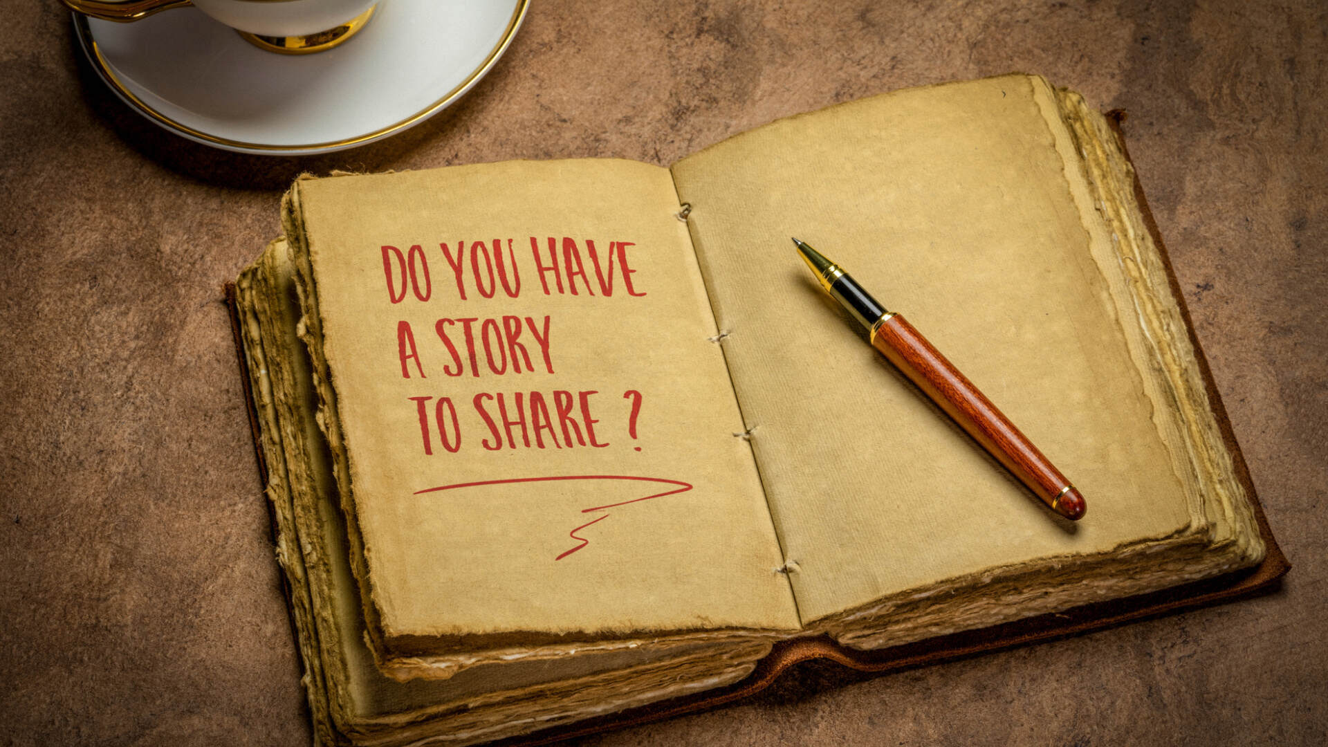 Image encouraging creative writing and sharing personal stories.